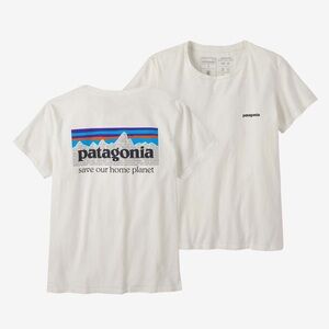 PATAGONIA White Organic Cotton Mission Graphic Tee T-Shirt Size Large